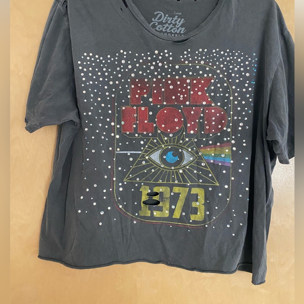 Up cycled dirty cotton scoundrels Pink Floyd dark side graphic t shirt